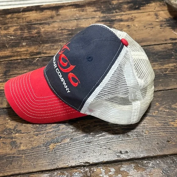 Mojo Sportswear Company Men’s Trucker Cap - Navy, Red & White - Picture 2 of 2